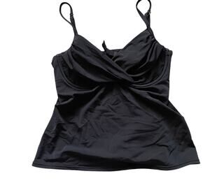 Sunsets Separates Womens Black Wrap Style Tankini Bra Top Swim Beach Flowy Chic